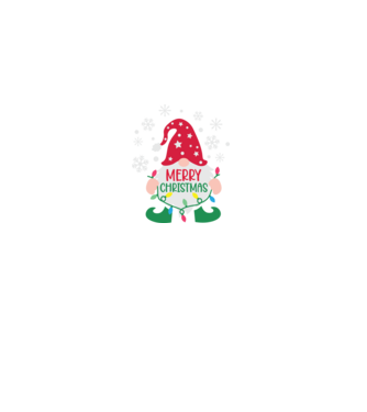 Merry christmas gnome model negru pe tricou