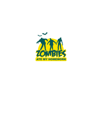 Zombies ate my homework model negru pe tricou