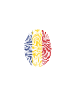 România fingerprint model negru pe tricou
