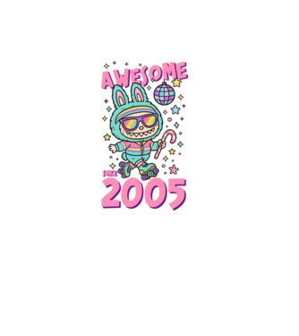 Awesome since 2005 - Labubu model negru pe tricou
