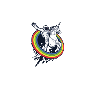 Unicorn Spaceman model albastru regal pe tricou