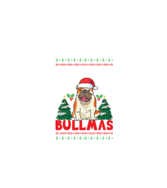 Merry bullmas ugly sweater model negru pe tricou