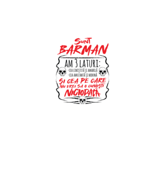 sunt barman am 3 laturi model gri pe tricou