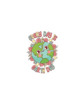 Every day is earth day cute model alb pe tricou