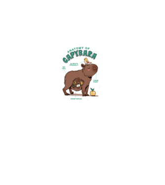 Anatomy of Capybara model alb pe tricou