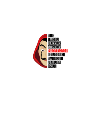 money heist cities model alb pe tricou