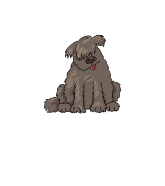 Dog silhouette model gri pe tricou