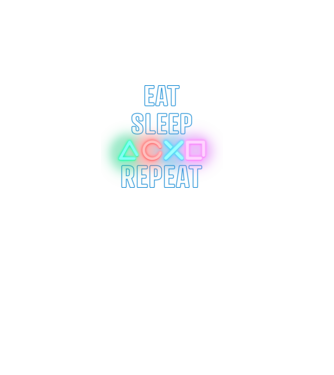 Eat sleep PS model negru pe tricou