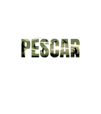 PESCAR model negru pe tricou