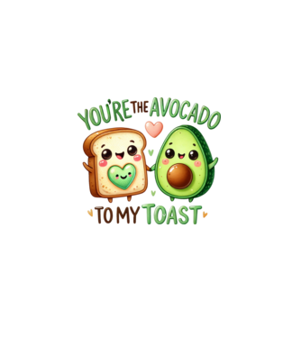 Avocado to my Toast model alb pe tricou