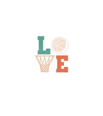 LOVE basketball model negru pe tricou