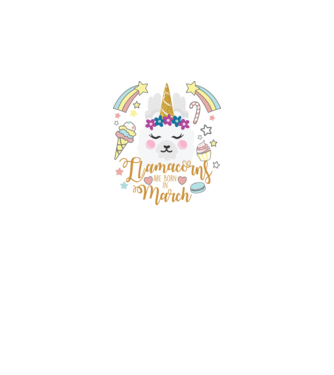 Llamacorns are born in March model alb pe tricou