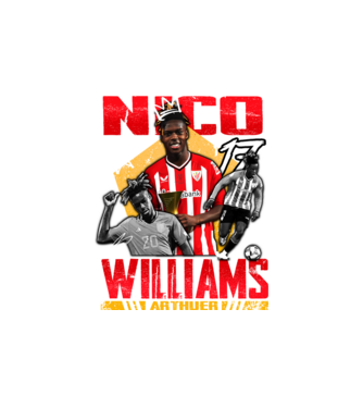 Nico Williams tribute model alb pe tricou