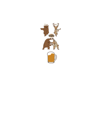 Bear deer beer model alb pe tricou