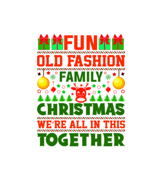 fun old fashion family christmas model alb pe tricou
