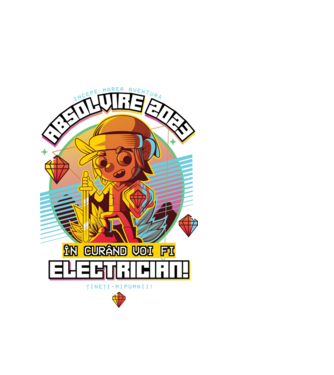 absolvire 2023 electrician model alb pe tricou