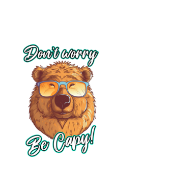 Don't worry be Capy model alb pe tricou