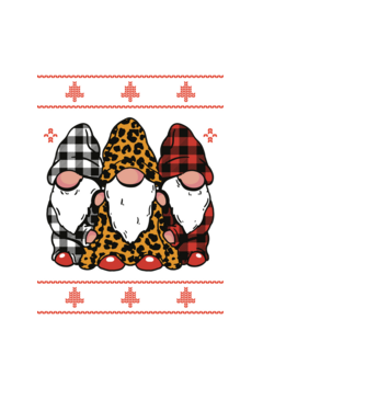 Ugly sweater gnomes model negru pe tricou