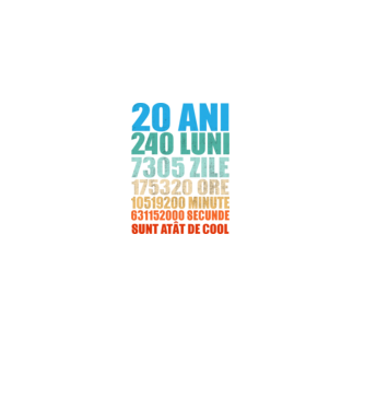 De 20 ani - luni - zile - ore - minute - secunde - sunt atât de cool model negru pe tricou