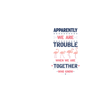 Trouble together flamingos model galben neon pe tricou