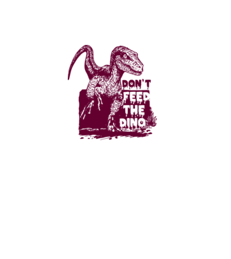 Dont feed the dino model gri pe tricou