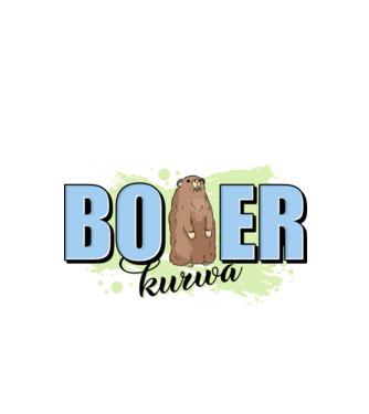Bober Kurwa model alb pe tricou