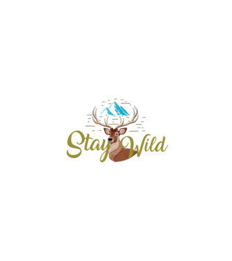 Stay wild model negru pe tricou