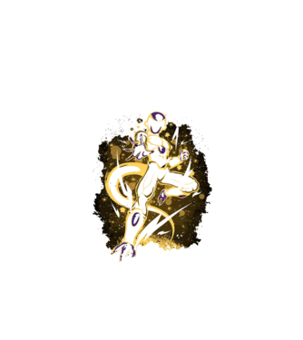 golden freeza dragonball model negru pe tricou