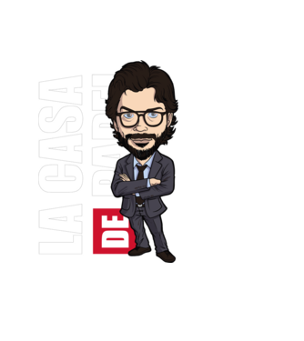 la cas de papel professor model negru pe tricou