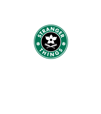 stranger things starbucks model roz pe tricou