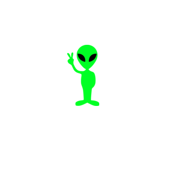 UFO Alien model alb pe tricou