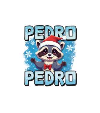 Pedro pedro retro xmas model alb pe tricou