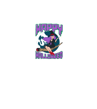 Happy Halloweed model negru pe tricou