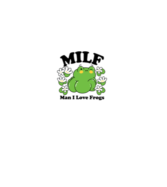 MILF man i love frogs model alb pe tricou
