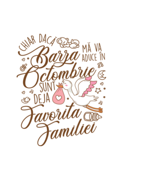 Favorita familiei OCTOMBRIE model albastru deschis pe tricou