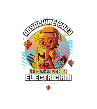 absolvire 2023 electrician model alb pe tricou