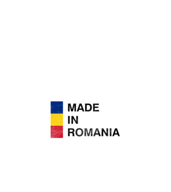 made in romania model negru pe tricou
