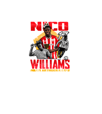 Nico Williams tribute model negru pe tricou