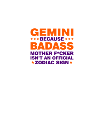 Badass zodiac GEMINI model alb pe tricou