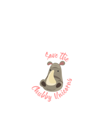 Save the chubby unicorns model negru pe tricou