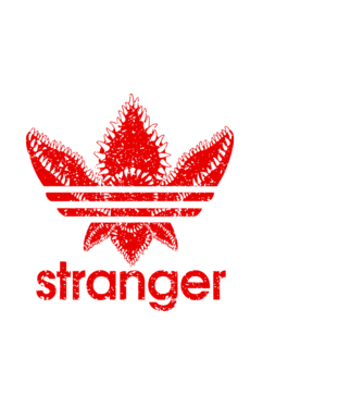 stranger logo red model negru pe tricou