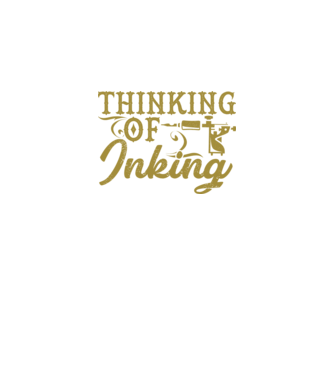 Thinking of inking model negru pe tricou