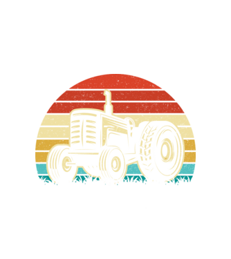 TRACTOR model alb pe tricou