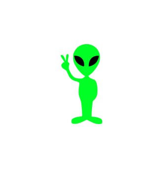 UFO Alien model alb pe tricou