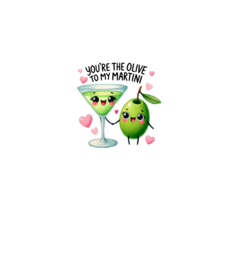 Olive to my Martini model alb pe tricou
