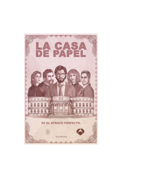 la casa de papel poster model negru pe tricou