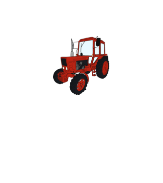 TRACTOR model alb pe tricou