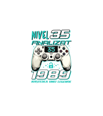 Nivel finalizat 35 1990 model negru pe tricou