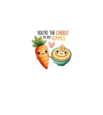 Carrot to my Hummus model alb/roșu pe tricou