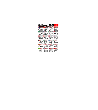 F1 calendar 2025 model alb pe tricou
